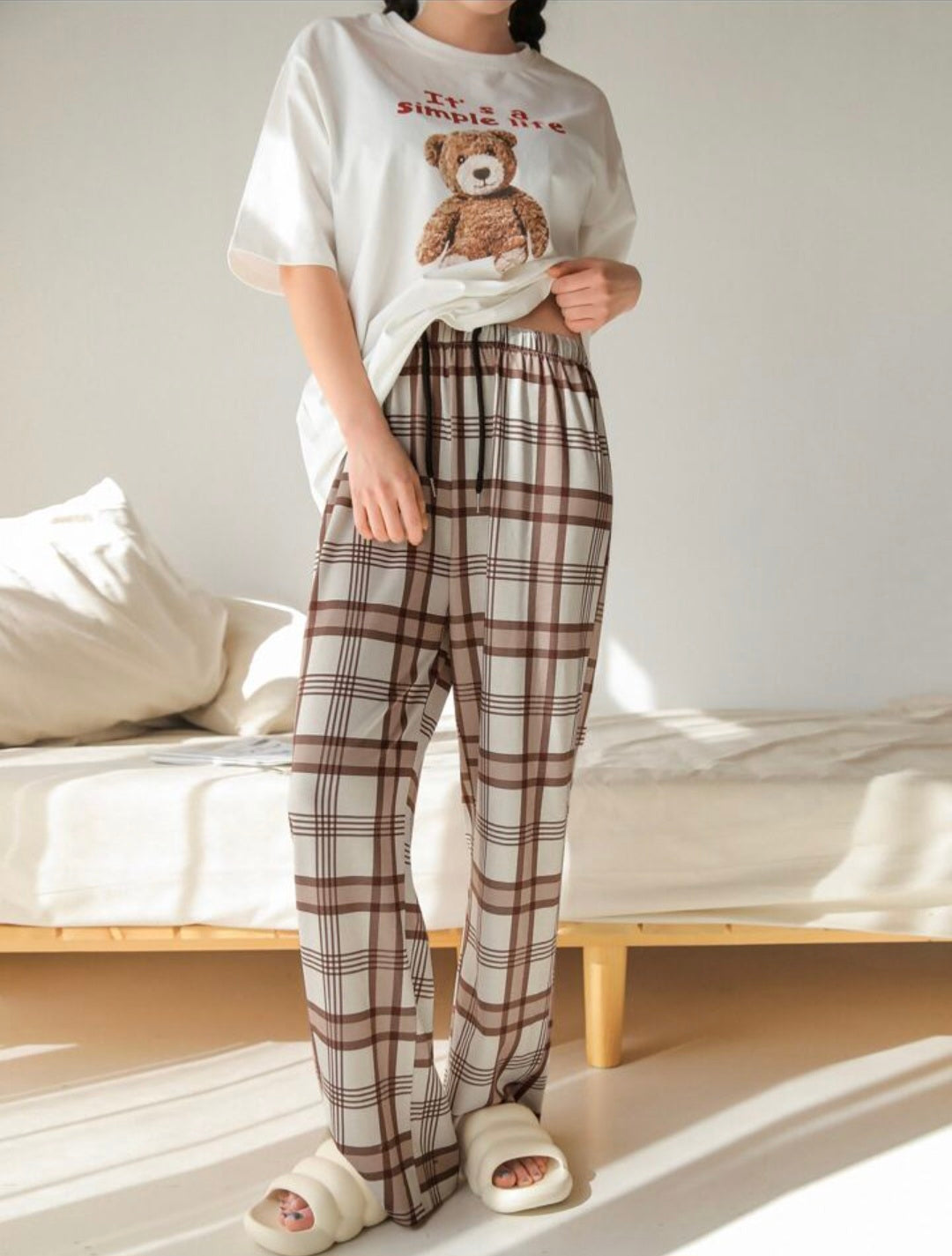 Teddy Check Set (Cream & Brown Edition)