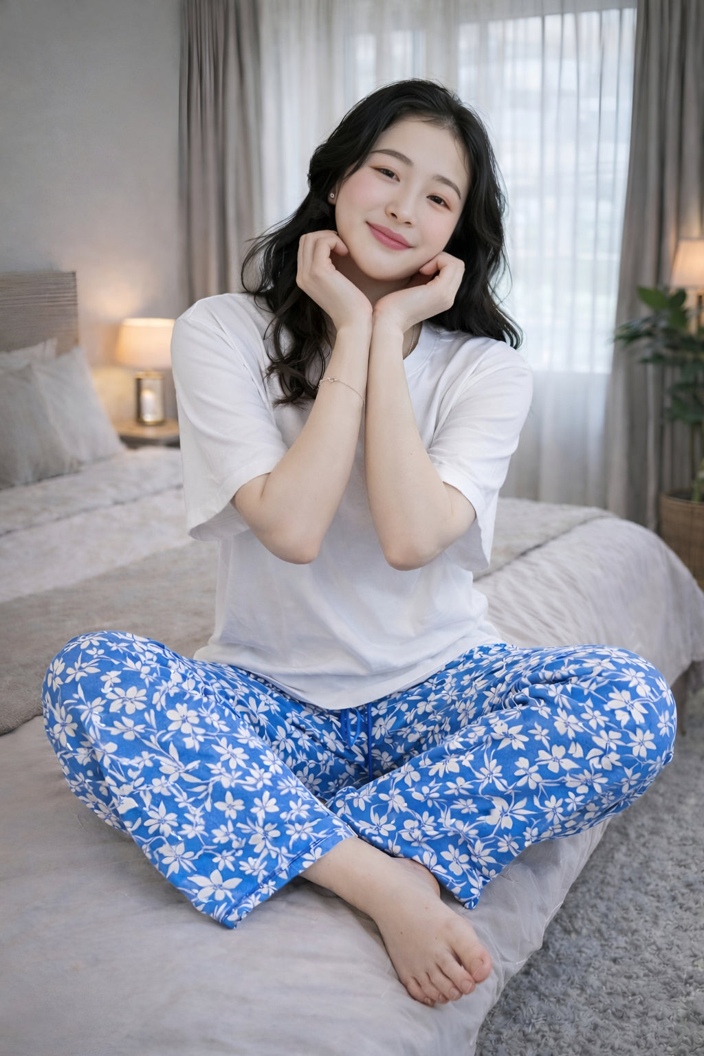 White and Azure Garden Set