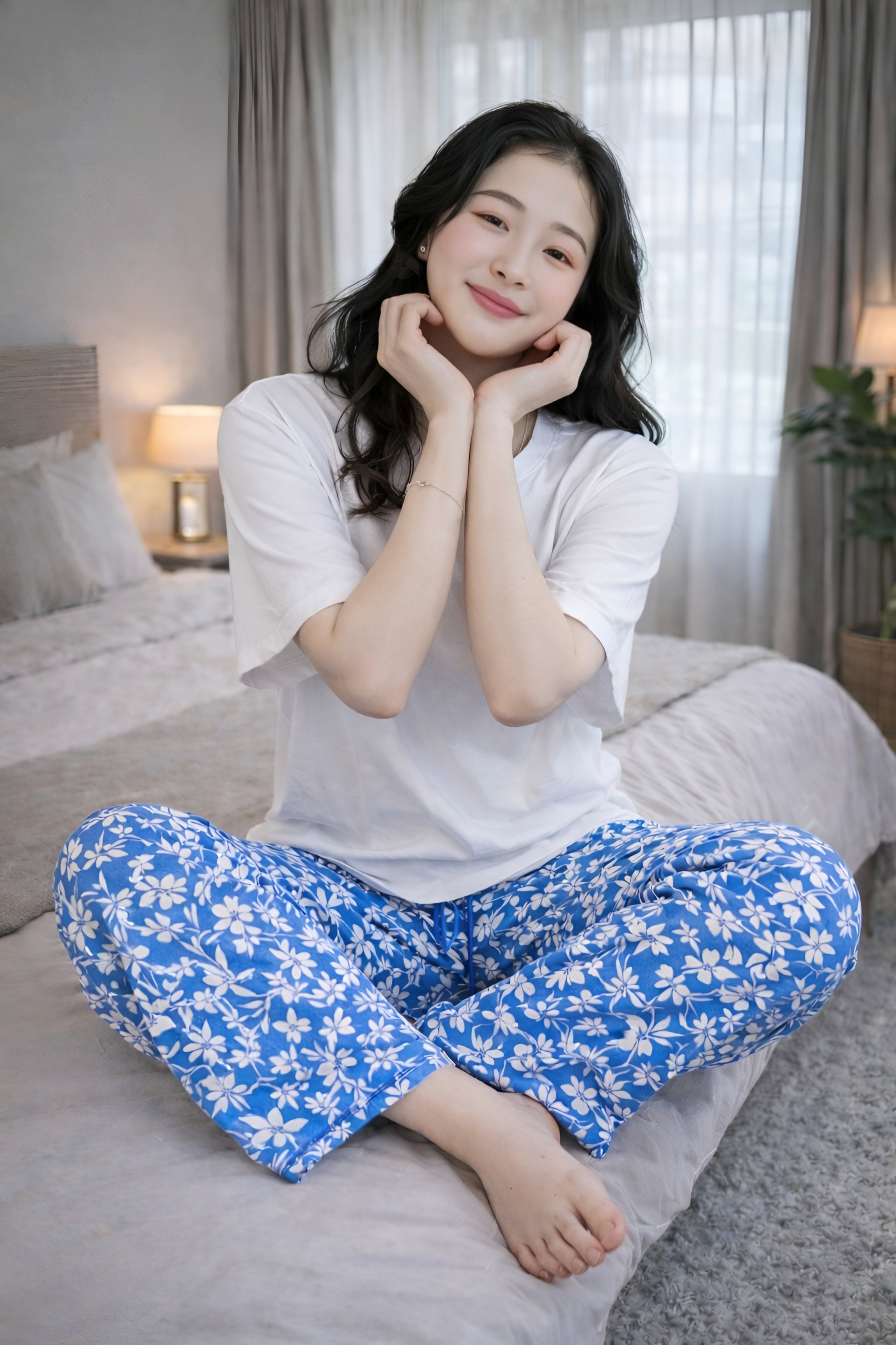 White and Azure Garden Set