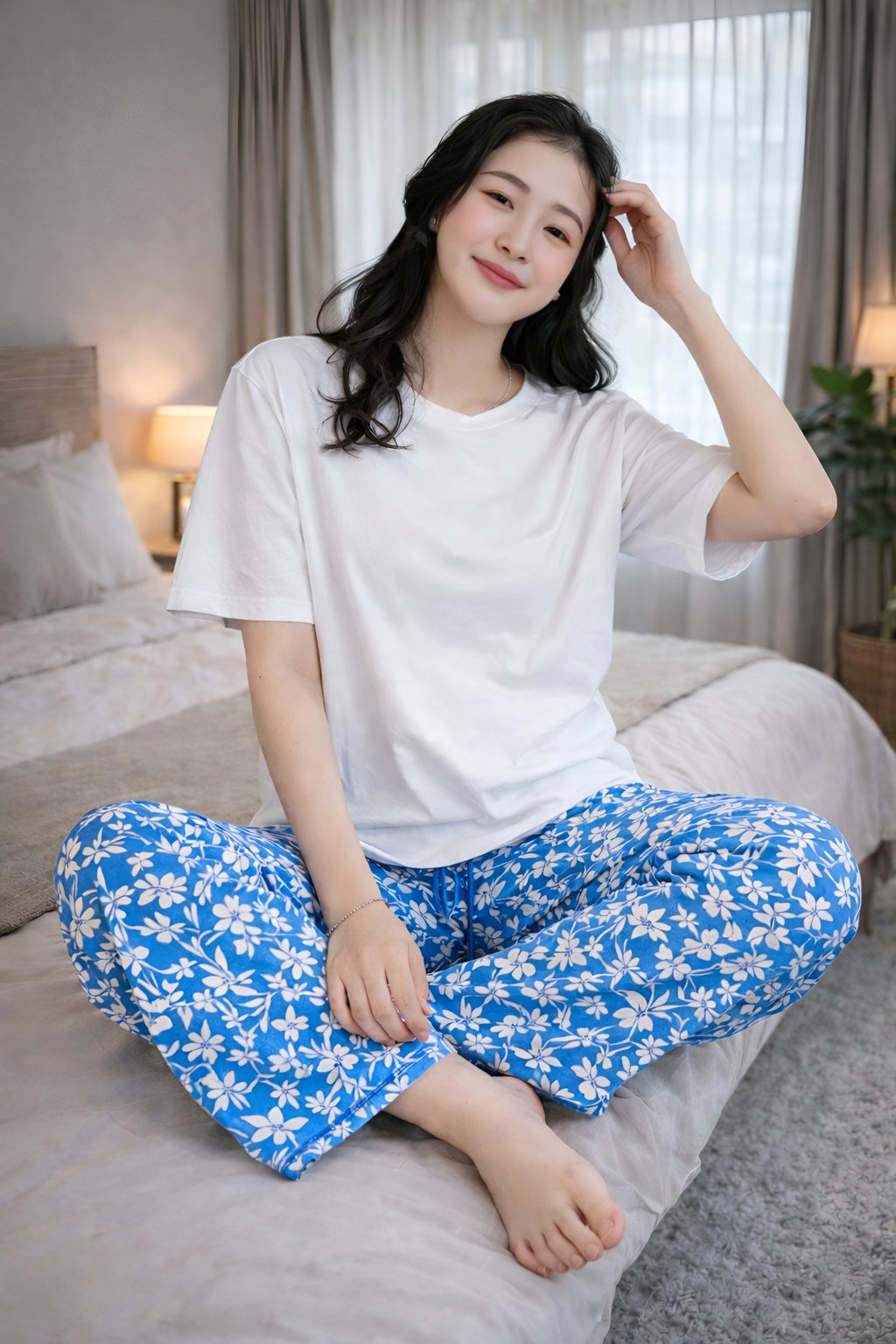 White and Azure Garden Set