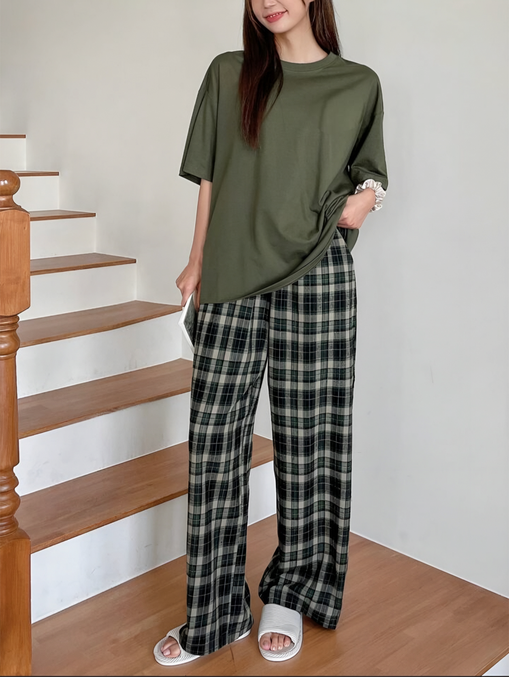 Military Moss Plaid Set