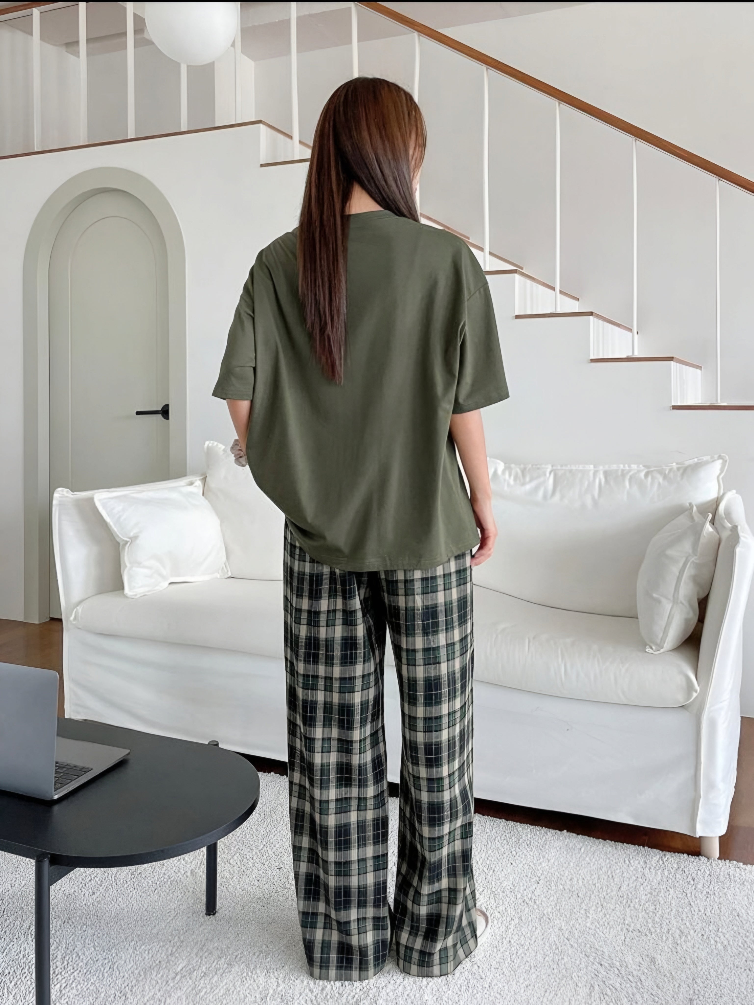 Military Moss Plaid Set