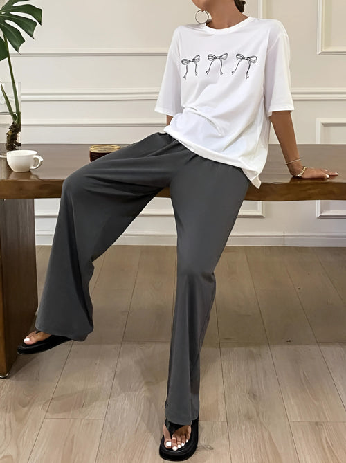 The Coquette Bow Lounge Set | Monochrome