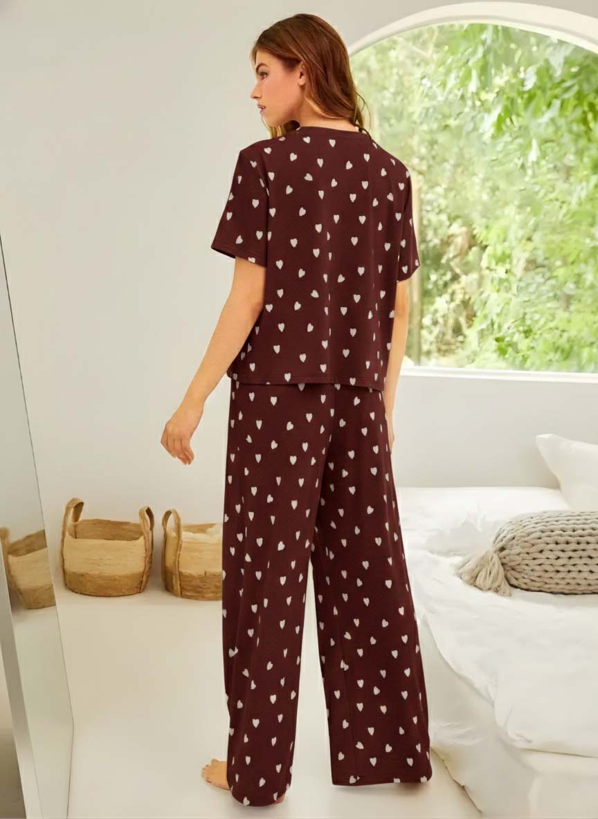 The Cloud-Knit Heart Lounge Set | Brown