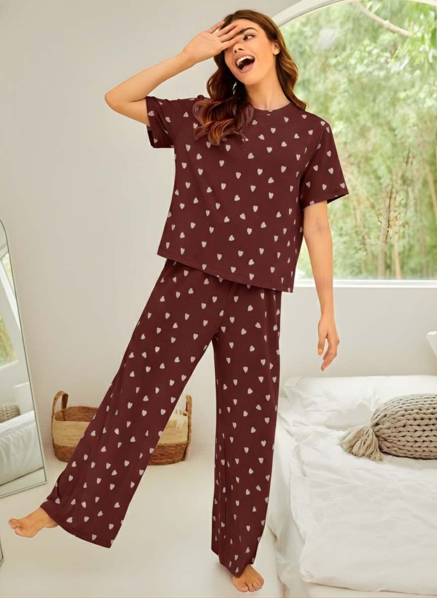The Cloud-Knit Heart Lounge Set | Brown