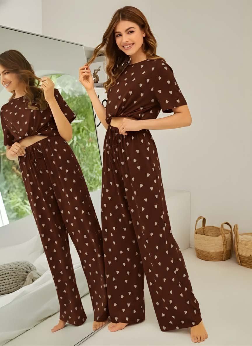 The Cloud-Knit Heart Lounge Set | Brown