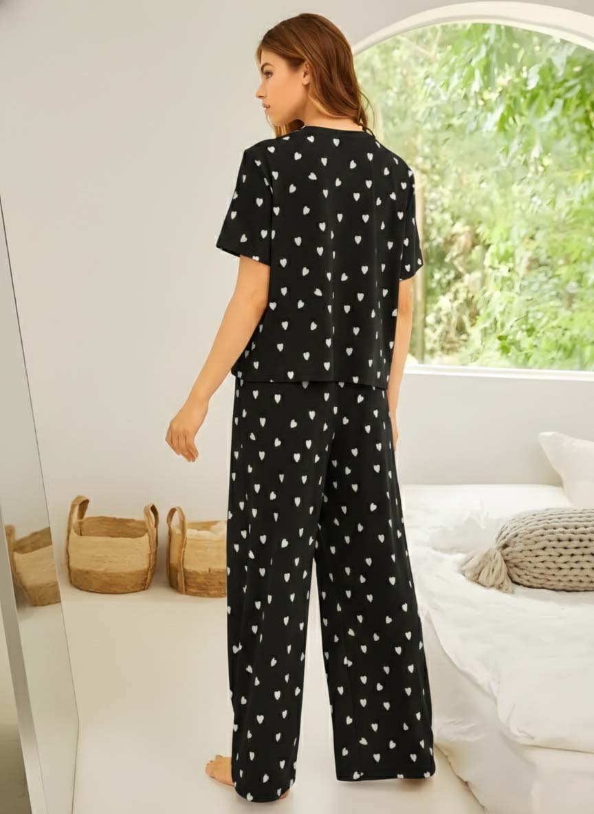 The Cloud-Knit Heart Lounge Set | Black