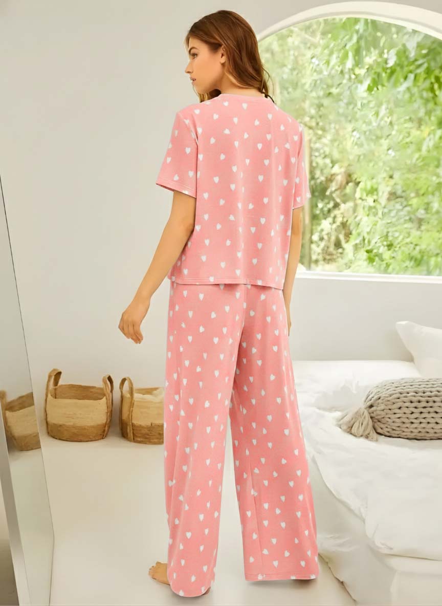 The Cloud-Knit Heart Lounge Set | Peach