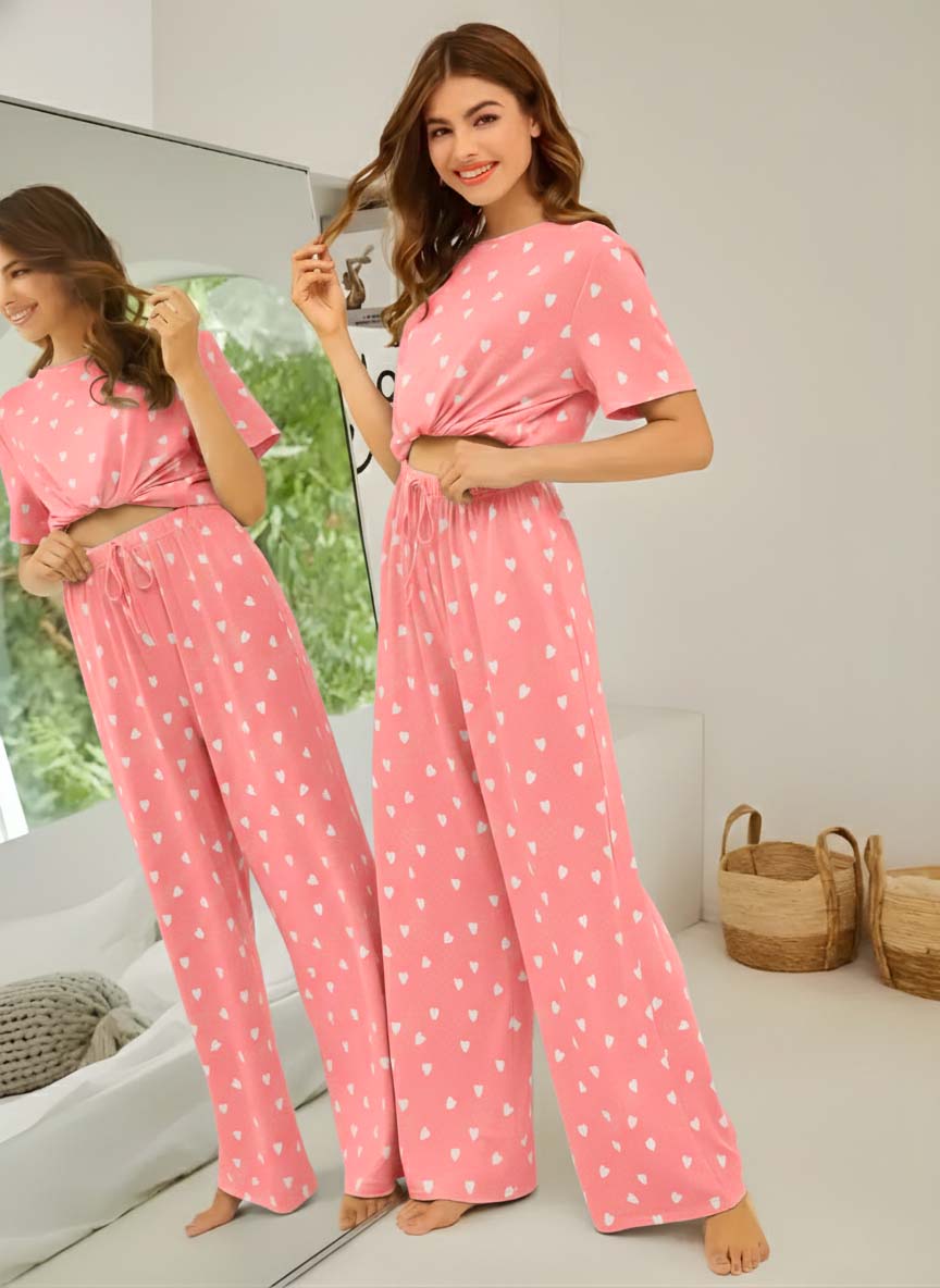 The Cloud-Knit Heart Lounge Set | Peach