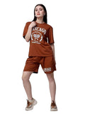 Coffee Brown Chicago Tennis Shorts Set