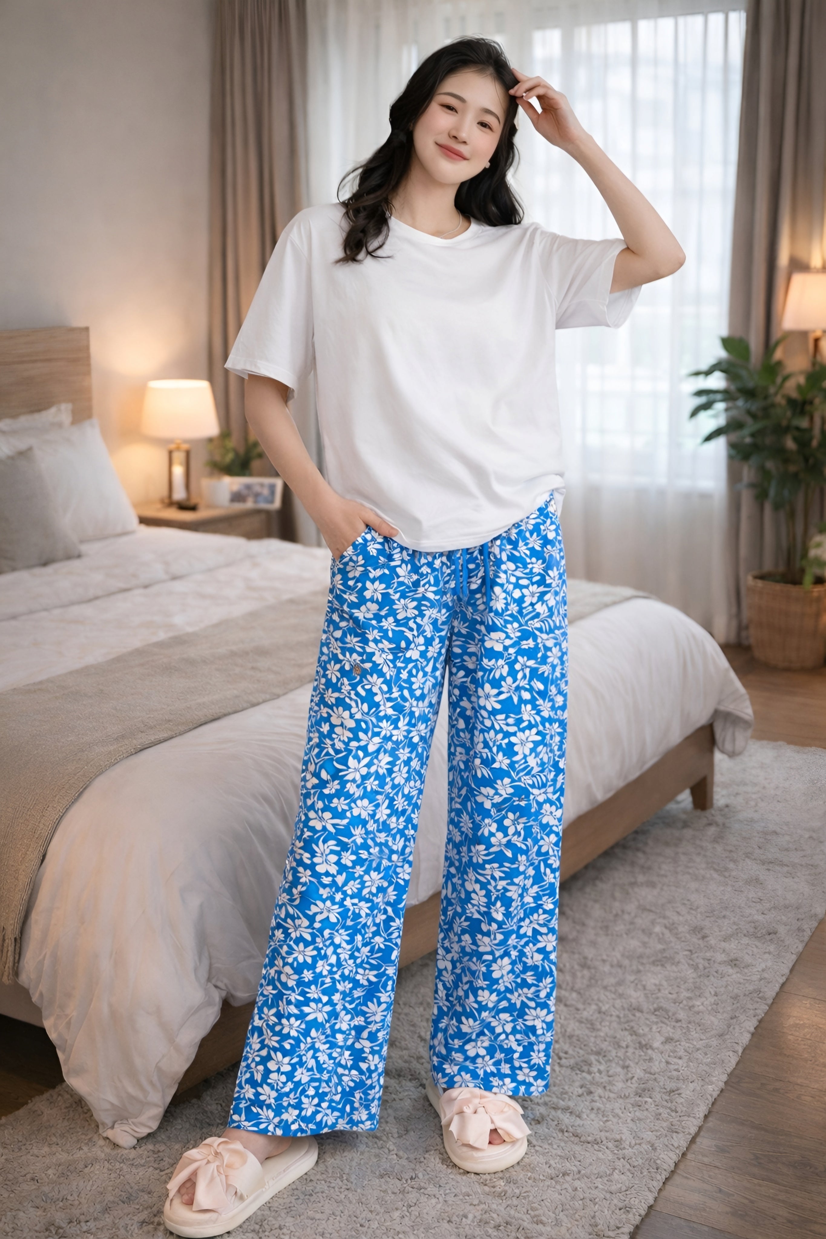 White and Azure Garden Set