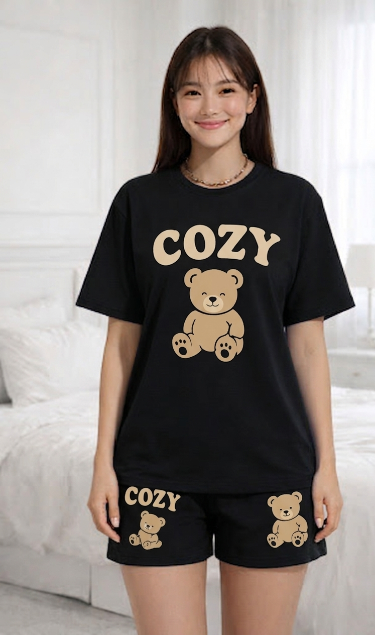 Cozy Teddy Shorts Set