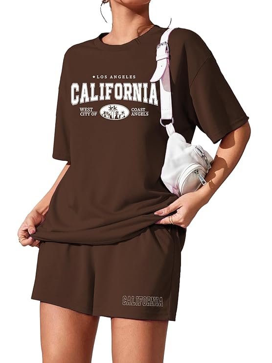 Malibu Brown California Shorts Set
