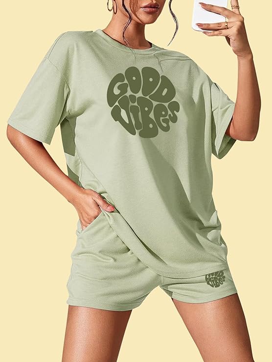 Pista Green Good Vibes Shorts Set
