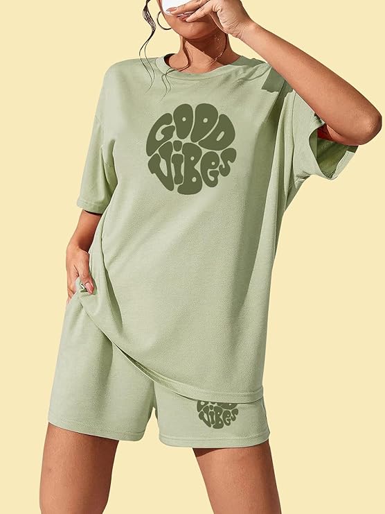 Pista Green Good Vibes Shorts Set