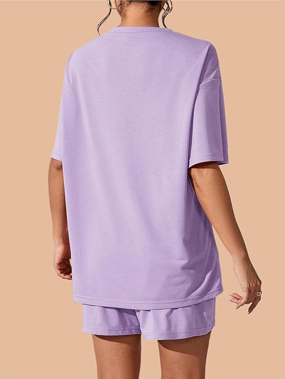 Lavender "Make Love Not War" Shorts Set