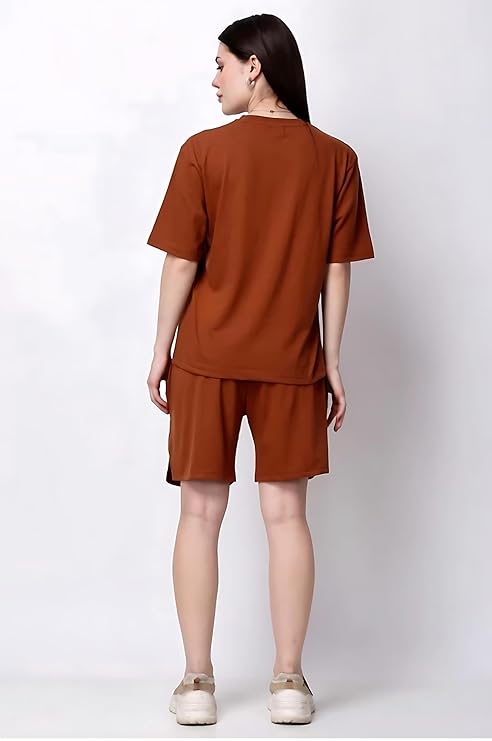 Coffee Brown Chicago Tennis Shorts Set