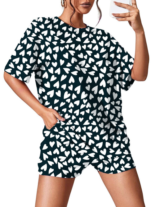 Black Midnight Hearts Lounge & Sleep Set