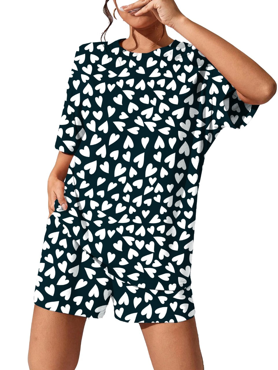 Black Midnight Hearts Lounge & Sleep Set