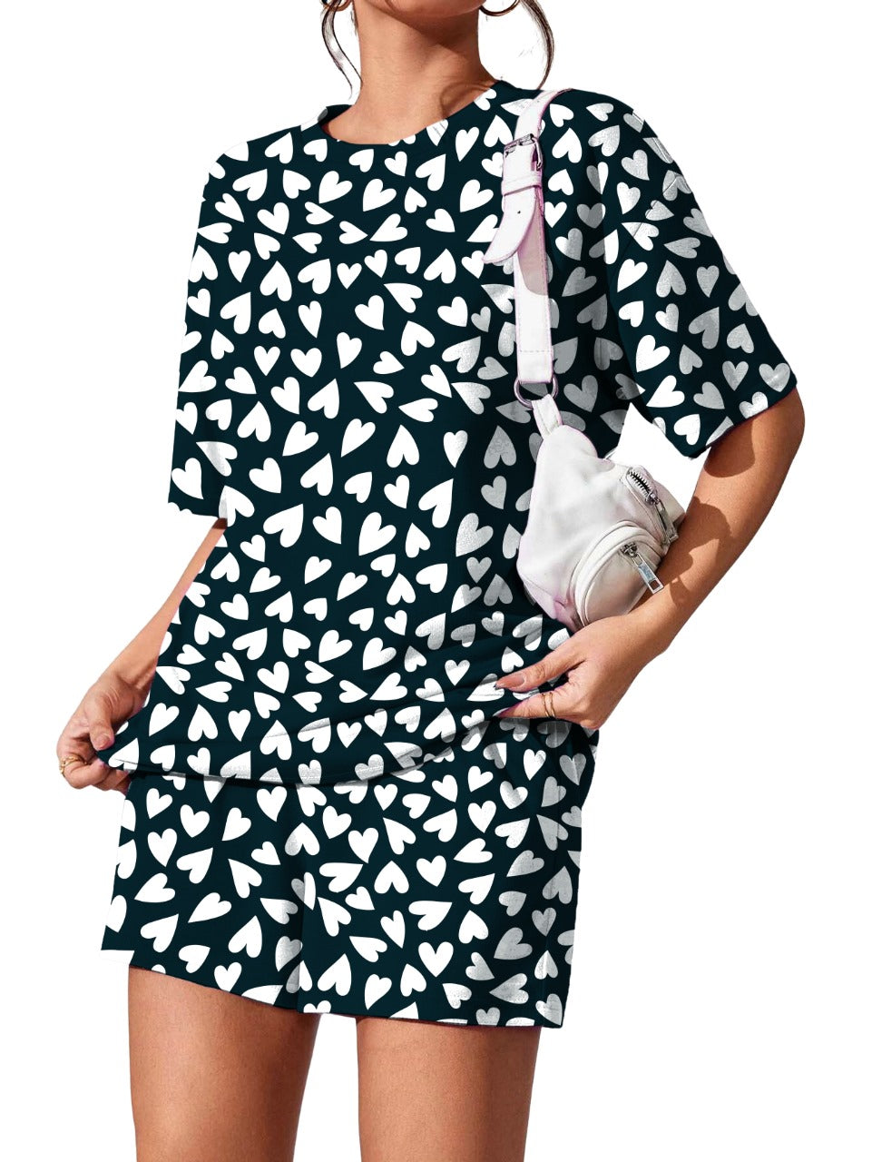Black Midnight Hearts Lounge & Sleep Set