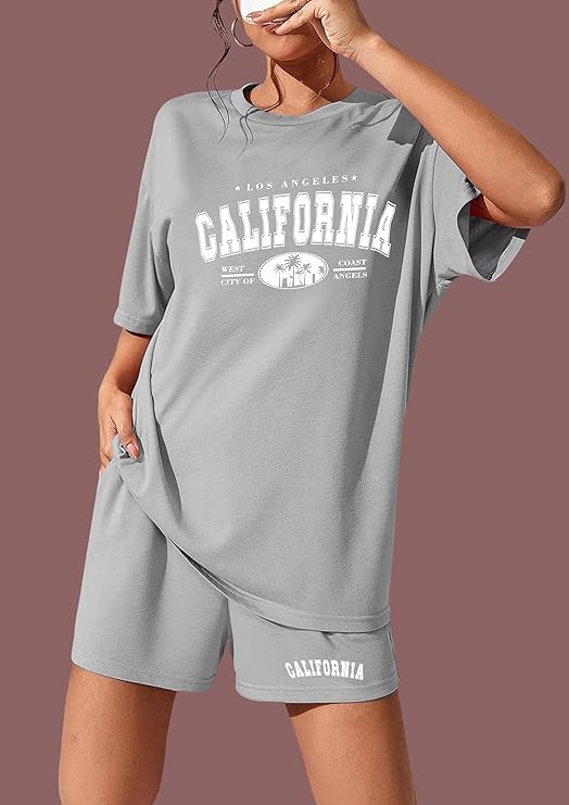 Grey California West Coast Shorts Set