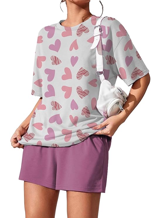 Mauve Hearts Set