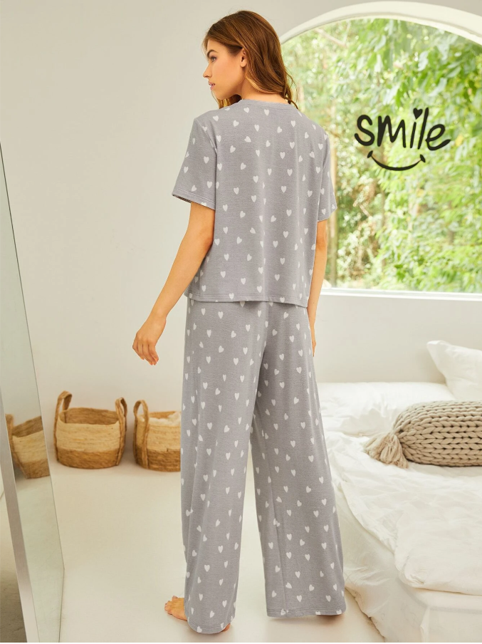 The Cloud-Knit Heart Lounge Set | Soft Grey