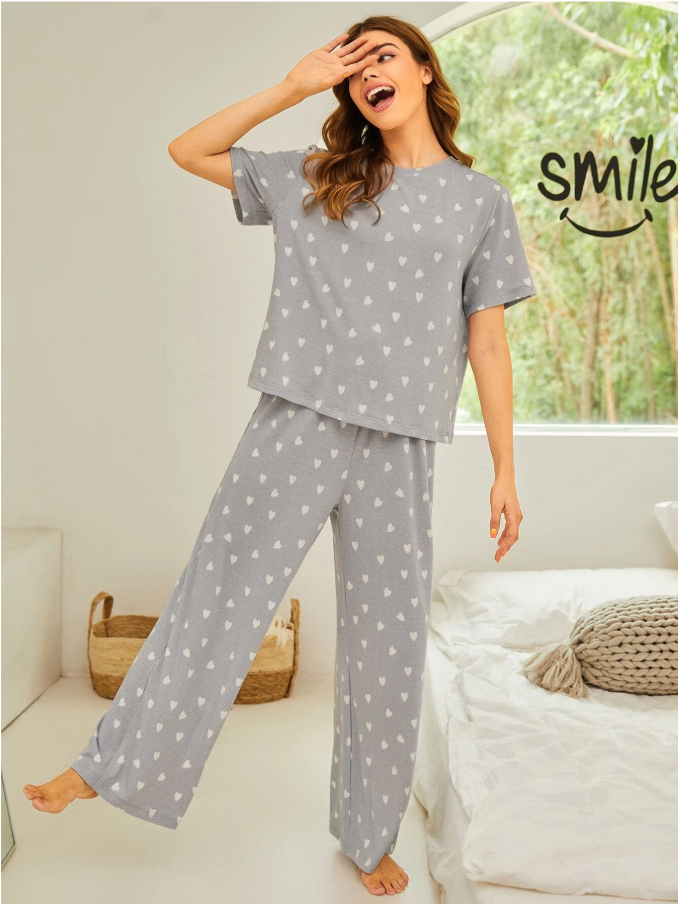 The Cloud-Knit Heart Lounge Set | Soft Grey